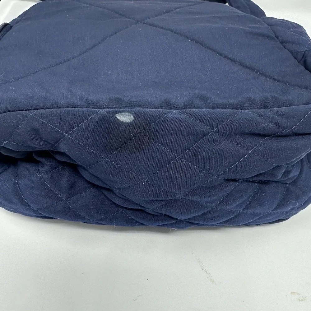 Vera Bradley Essential Compact Backpack Bag Classic Navy Blue Microfiber Quilted